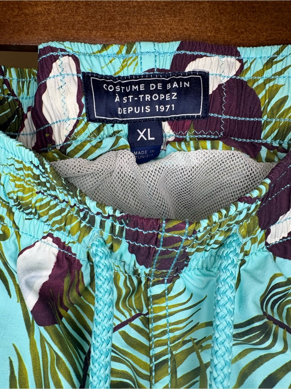 Vilebrequin Turquoise Palm & Coconut Print Swim Trunks - Picture 2 of 4